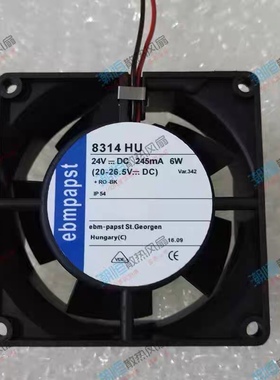全新德国EBMPAPST TYP 8314H/HU/HR 8032 24V变频器散热风扇