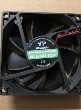 SOMREAL DC BRUSHLESS FAN Sleeve bearing 24V 0.25A 散热风扇