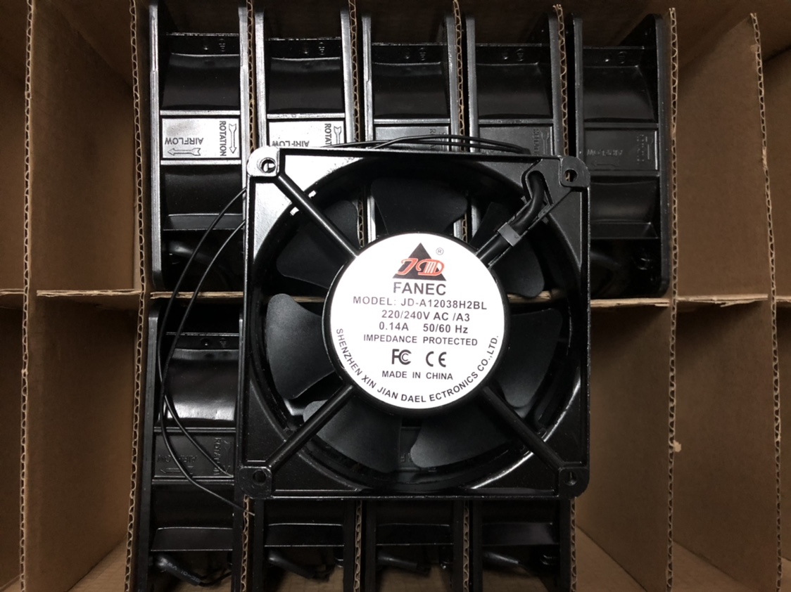全新原装FANEC JD-A12038H2SL/2BL 220V 0.14A 12038机柜散热风扇