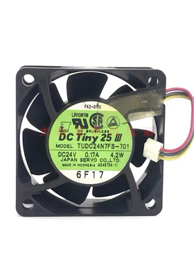 原装日本伺服 TUDC24N7FS-701 24V 0.17A 6CM 6025工控机散热风扇