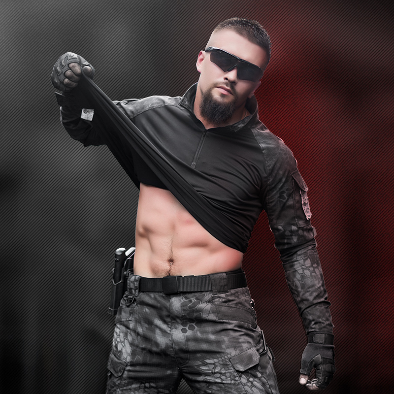 速干衣夏季战术T恤男迷彩