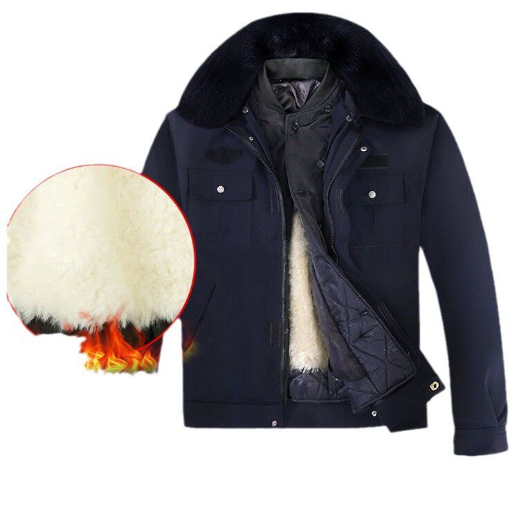东北防寒棉服男羊皮毛一体内胆冬季加厚保暖大衣中长真羊毛军棉衣