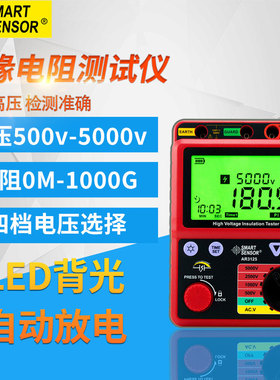 希玛AR3125数字高压兆欧表5000v绝缘电阻测试仪电子摇表AR3127