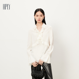 双层荷叶边上衣HMD43610128 商场同款 HPLY荷比俪新款