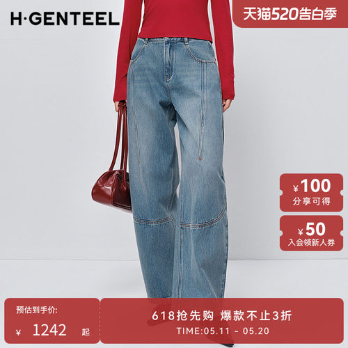 宽松阔腿 经典牛仔 通勤休闲