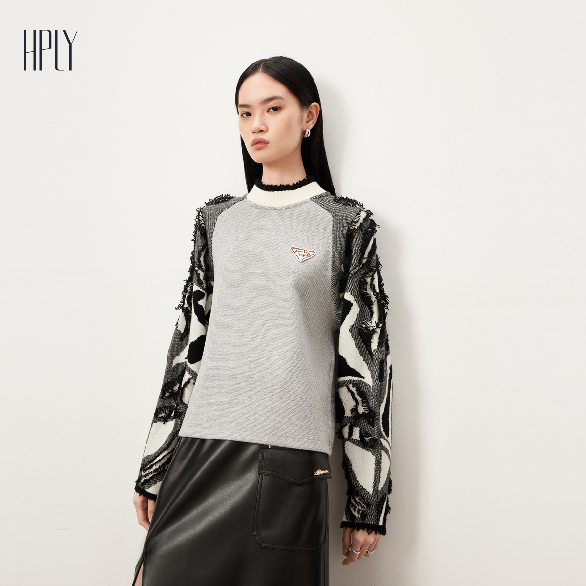 宽松舒适 拼接设计 休闲上衣