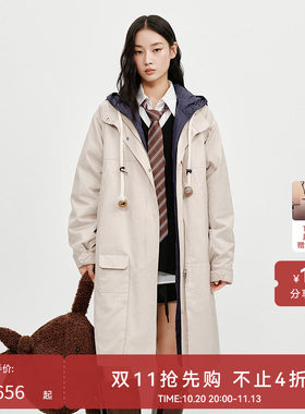 【商场同款】HPLY荷比俪冬新款白鹅绒可拆卸内胆风衣式羽绒服