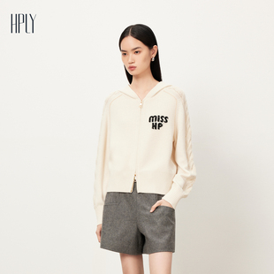 HYD43650245 商场同款 HPLY荷比俪新款 字母连帽毛衣针织衫
