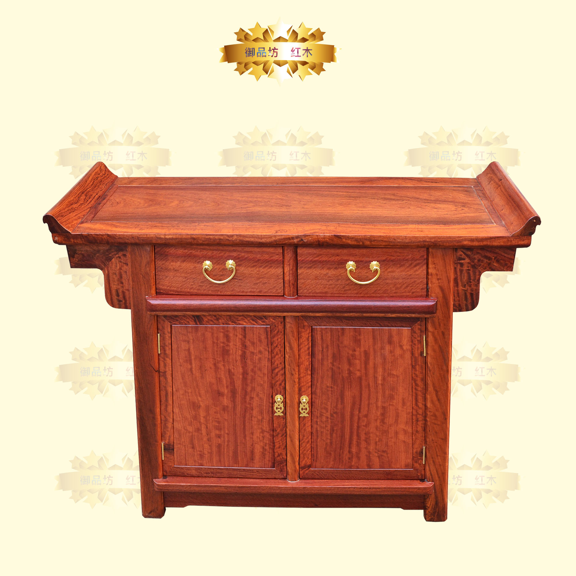 全水波纹缅甸花梨 包公柜翘头条案 佛台供桌大果紫檀包公台