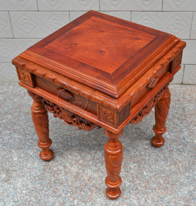 缅甸高脚凳实木大果紫檀花架子