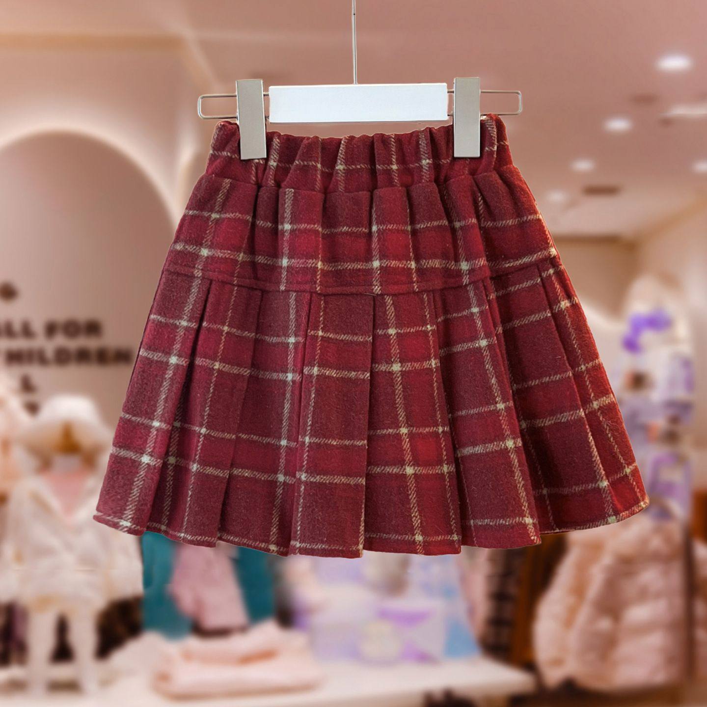 女童毛呢半身裙秋冬2026新款儿童洋气格子短裙女孩百褶裙子,童装/婴儿装/亲子装,半身裙,淘宝优惠券,粉丝福利购,淘宝优惠卷