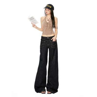 26th ootd!｜2026春季NEW复古原牛撞色缝线低腰设计感前口袋阔腿