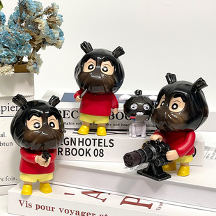 手办Q版劫匪小新小白潮玩公仔打劫蜡3D模型动漫玩偶摆件儿童玩具