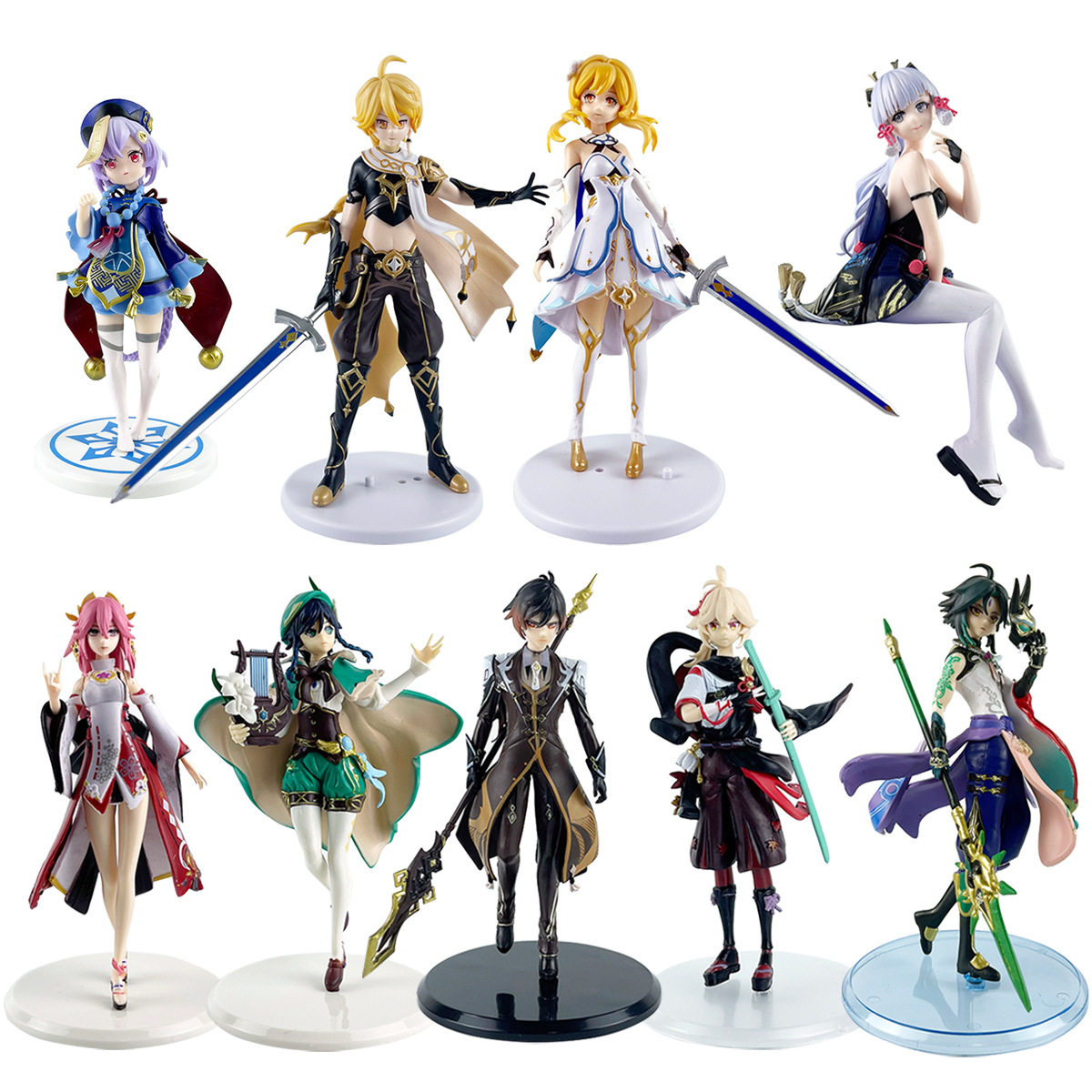 派蒙可莉温迪胡桃七七神里绫华万叶魈动漫摆件模型桌面手办摆件