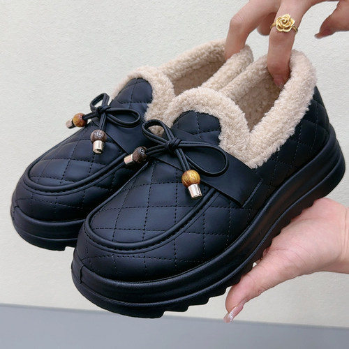 冬季新款老北京加绒加厚棉鞋女