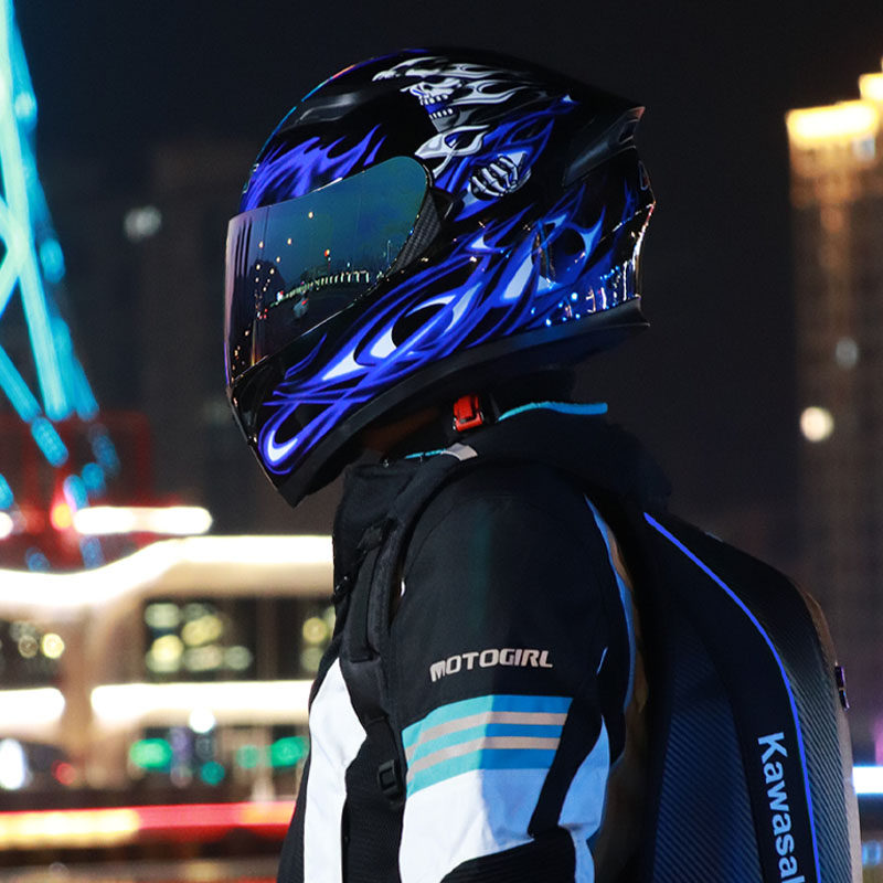 艾狮男女士摩托车头盔全盔电动车机车四季夏季骑行安全帽灰3C认证