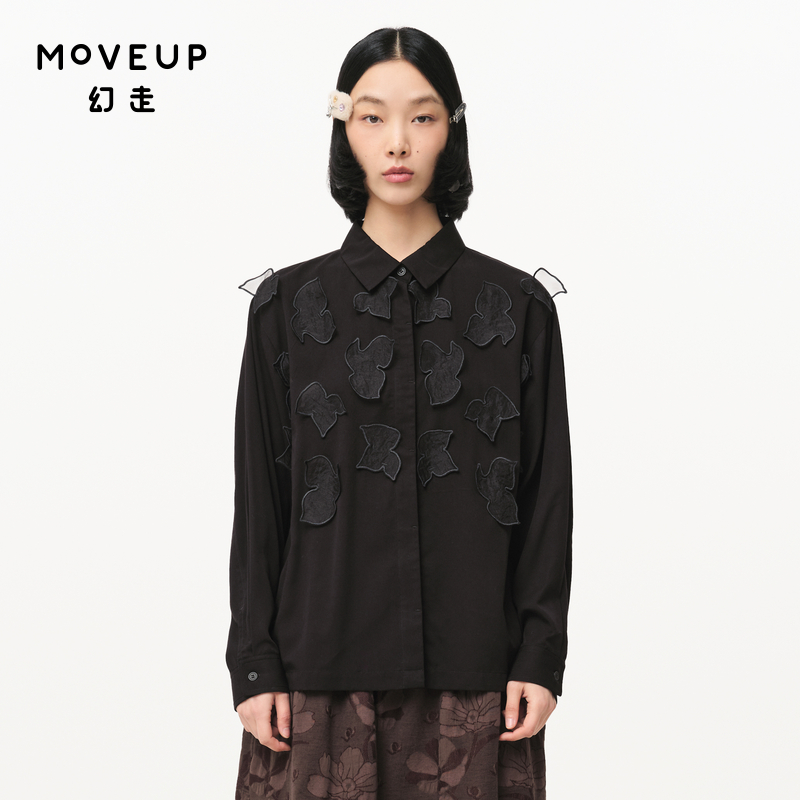 翻领 立体绣花 天丝