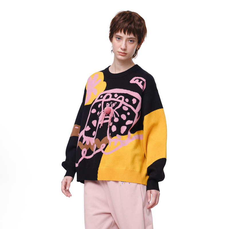 圆领、豹子提花、手感软糯细腻