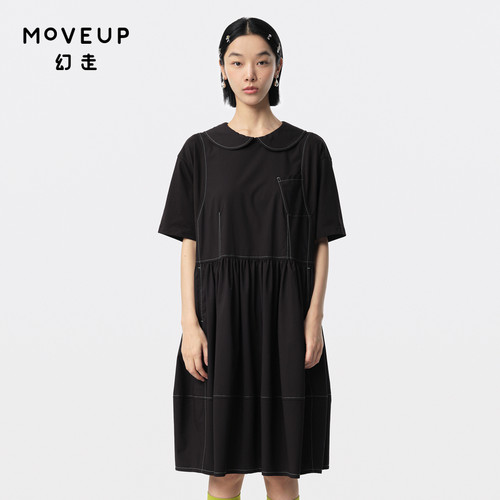 娃娃领 趣味口袋 撞色明线