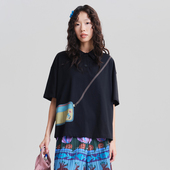 T恤女 .FUN系列纯棉翻领斜挎包印花短款 MOVEUP幻走2026春季 新款