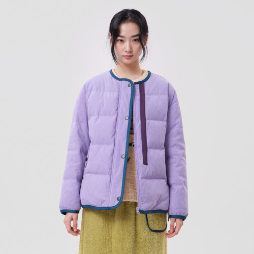 MOVEUP幻走撞色织带口袋羽绒服