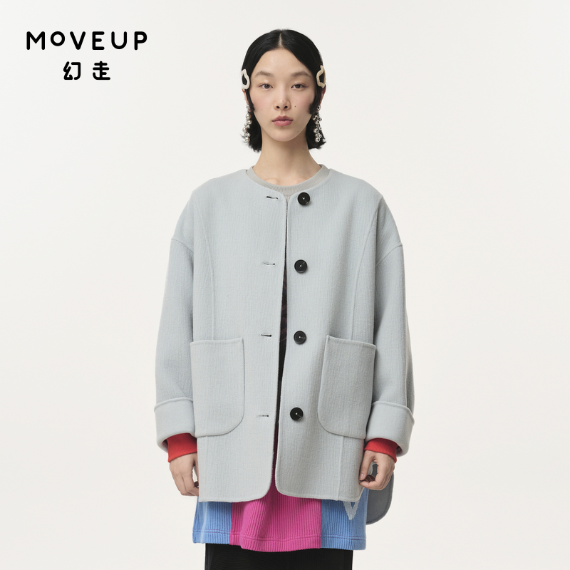 圆领 口袋 弧形下摆