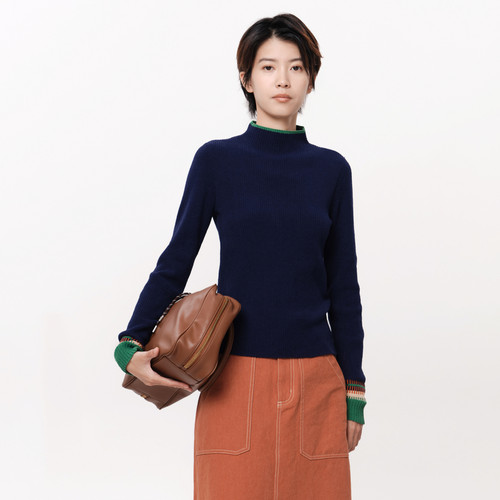 高领、正肩、条纹