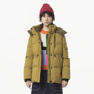 羽绒服女 .FUN系列可拆卸连帽抽绳罗纹短款 MOVEUP幻走2024冬季 新款