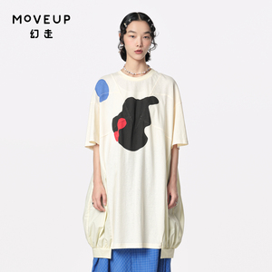 【商场同款】MOVEUP幻走2024夏季新款趣味分割设计纯棉针织连衣裙