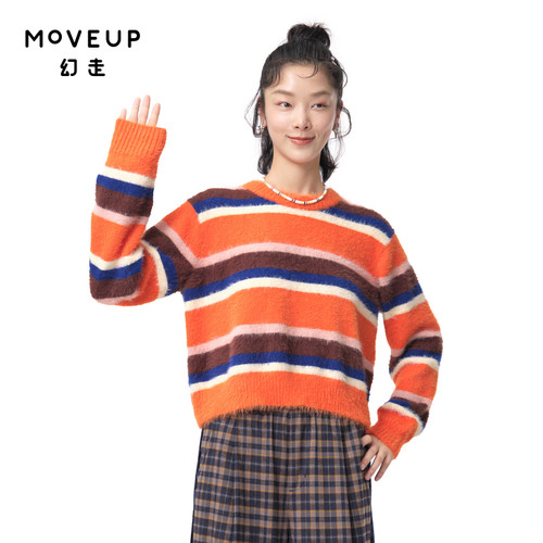 小圆领 撞色条纹 细腻舒适