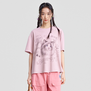 T恤女 .FUN系列圆领趣味印花通勤风短款 MOVEUP幻走2026春季 新款