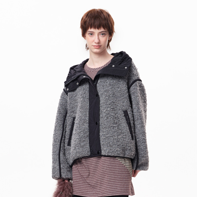 【商场同款】MOVEUP幻走2025冬季新款连帽撞色织带口袋短款外套女,女装/女士精品,短外套,淘宝优惠券,粉丝福利购,淘宝优惠卷