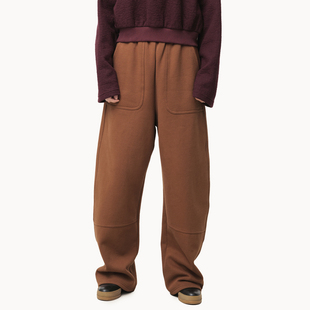 松紧腰趣味分割休闲直筒裤 新款 MOVEUP幻走2024冬季 女 商场同款