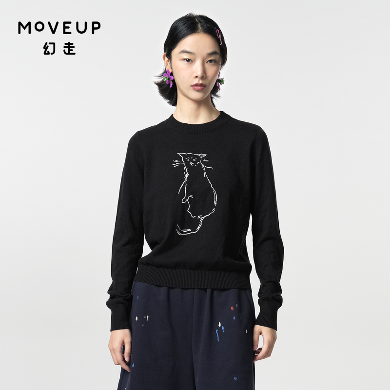 冬季短款毛衣Moveup设计师圆领