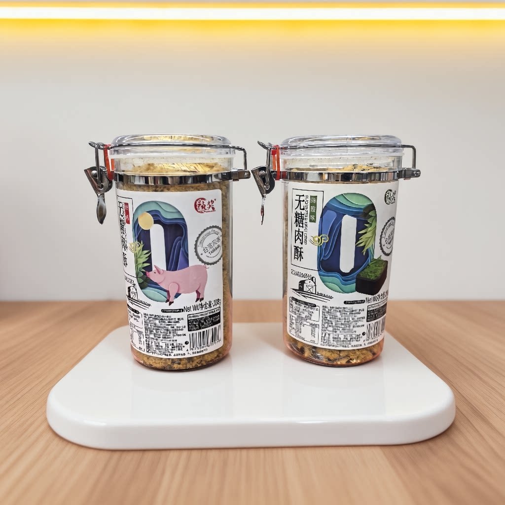 祯奖肉酥猪后腿肉制作台湾风味儿童老人猪肉酥原味海苔味288g罐装