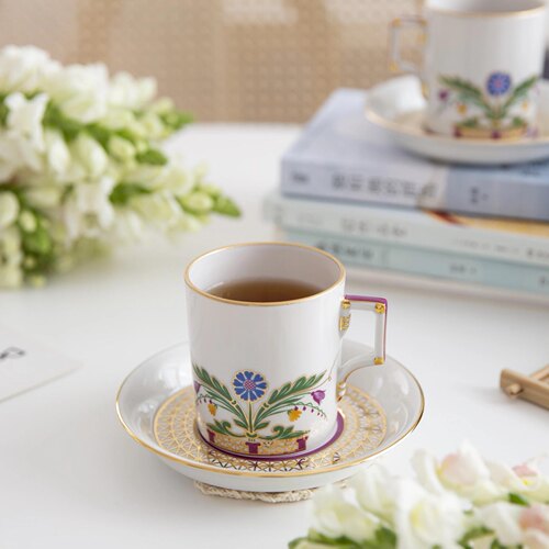 皇家瓷器莫斯科河畔咖啡红茶杯碟