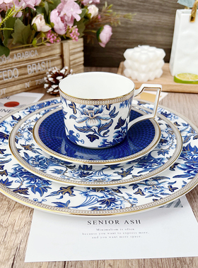 正品英国Wedgwood 芙蓉Hibiscus 骨瓷下午茶杯咖啡杯碟礼盒装