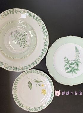 正品Noritake日本则武香草骨瓷餐盘平盘麦片碗米饭碗点心盘家用