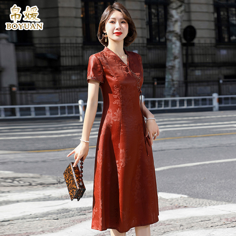 帛媛真丝香云纱连衣裙正品喜婆婆