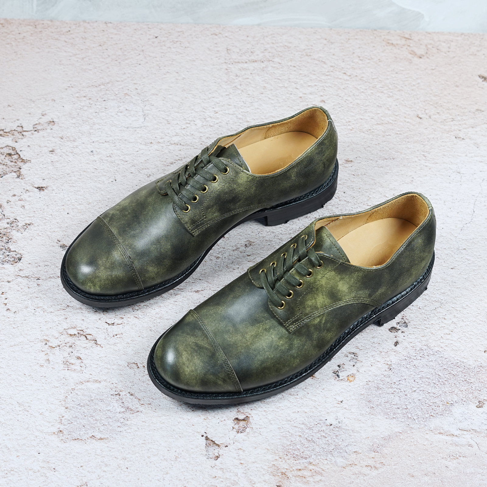 履诚 Basic 三接头德比鞋 圆头牛皮系带男士正装皮鞋百搭