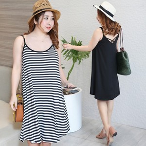 宽松牛奶丝打底200斤胖MM加肥大码女装夏装吊带连衣裙子睡裙条纹
