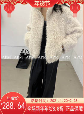 冬上新!羊毛外套【APM】韩系纯色休闲百搭毛毛，原创时尚短外套