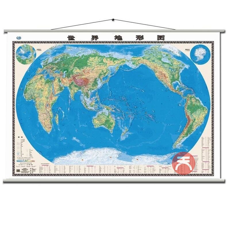 5米x1.1米双面覆膜商务办公挂图地形地势山川河流