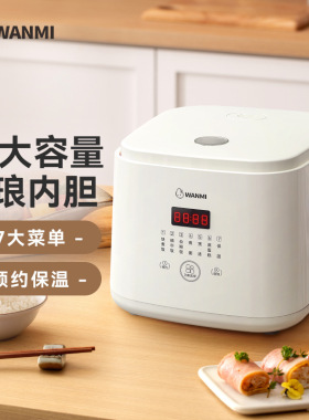顽米电饭煲智能3L家用3-4人多功能小型煮饭堡珐琅内胆