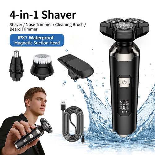 Men Electric Foil Shaver IPX7 Waterproof LED Digital Display
