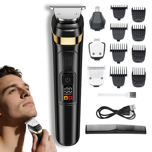 Men's 4-in-1 Grooming Kit, Beard Trimmer & Body Shaver, LED