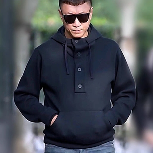 孙红雷太空棉连帽卫衣男薄款秋冬季款同款本命年上衣2025秋冬外套