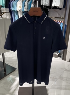华斯度男装春夏款修身版桑蚕丝翻领短袖T恤11C051246吊牌1689