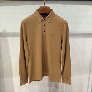 华斯度VASTO秋冬款 T恤22E052032专柜2386 翻领桑蚕丝商务休闲长袖