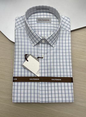 卡尔丹顿2021秋冬商务休闲格子长袖衬衫KBAW23539CAN3专柜2980HD